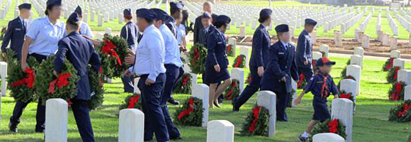 Wraeth Placement Los Angeles National Cemetery